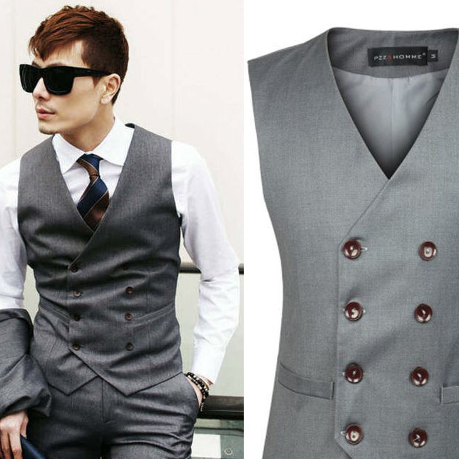 Cross-border e-commerce new autumn casual men's solid color non-iron treatment fashion urban work men's suit vest