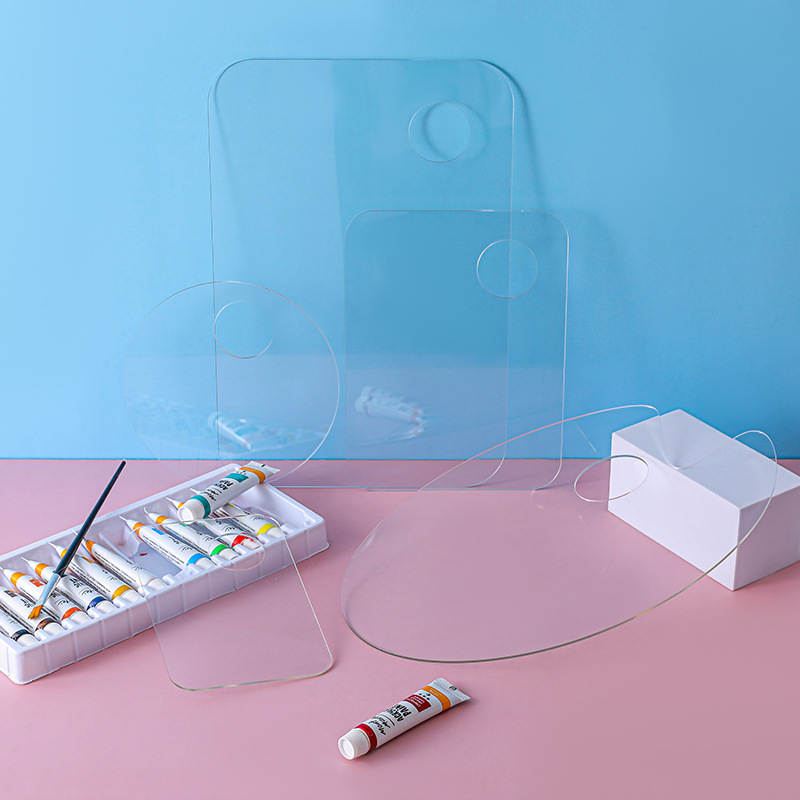 Acrylic Transparent Palette Water Pastel Makeup Beauty Palette Oval Square Palette Oil Painting Palette