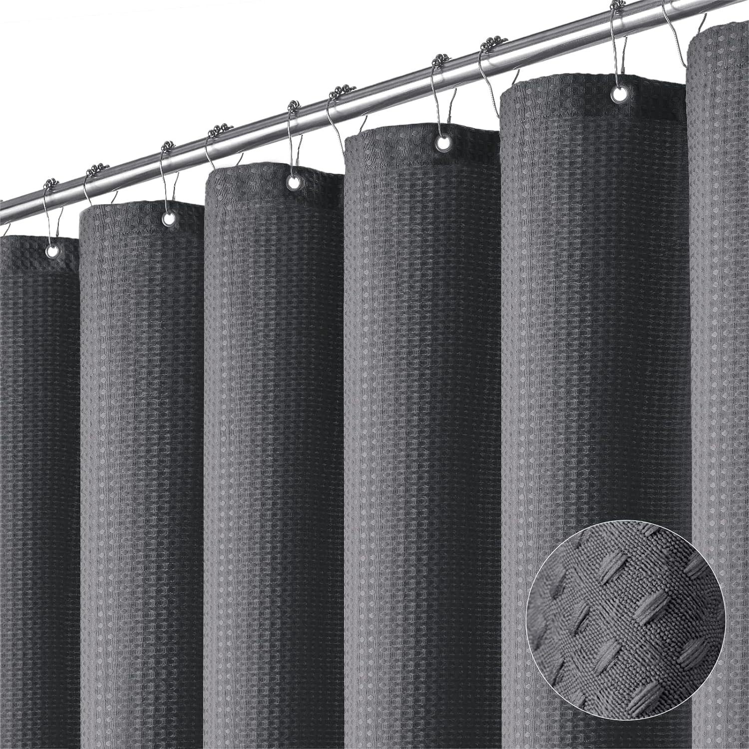 Cross-border hot-selling waffle waterproof shower curtain bathroom curtain Shower curtain multi-color optional large favorably