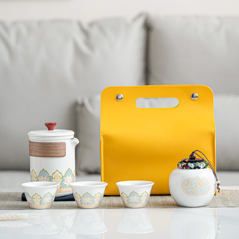 Чайный набор для путешествий, портативный набор кунг-фу, уличный чайник, кемпинг, экспресс-кружка, корпоративный подарок, оптовая продажа