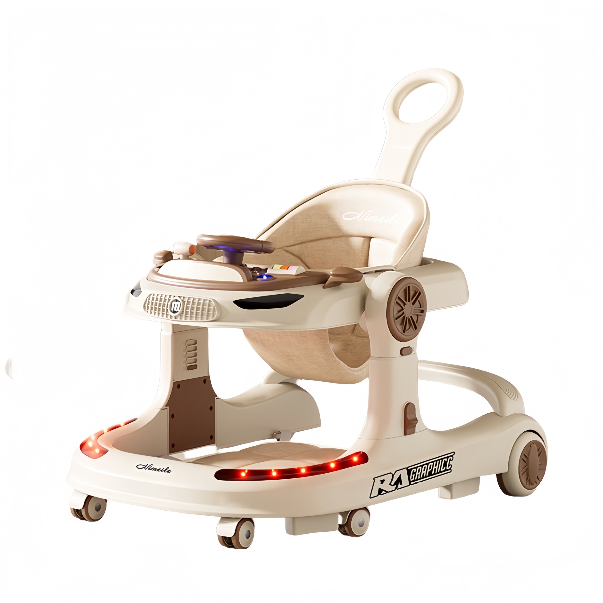 Baby Walker Anti-O-Leg Anti-Rollover Stackable Stroller Multi-Functional Baby Learning to Walk Walker