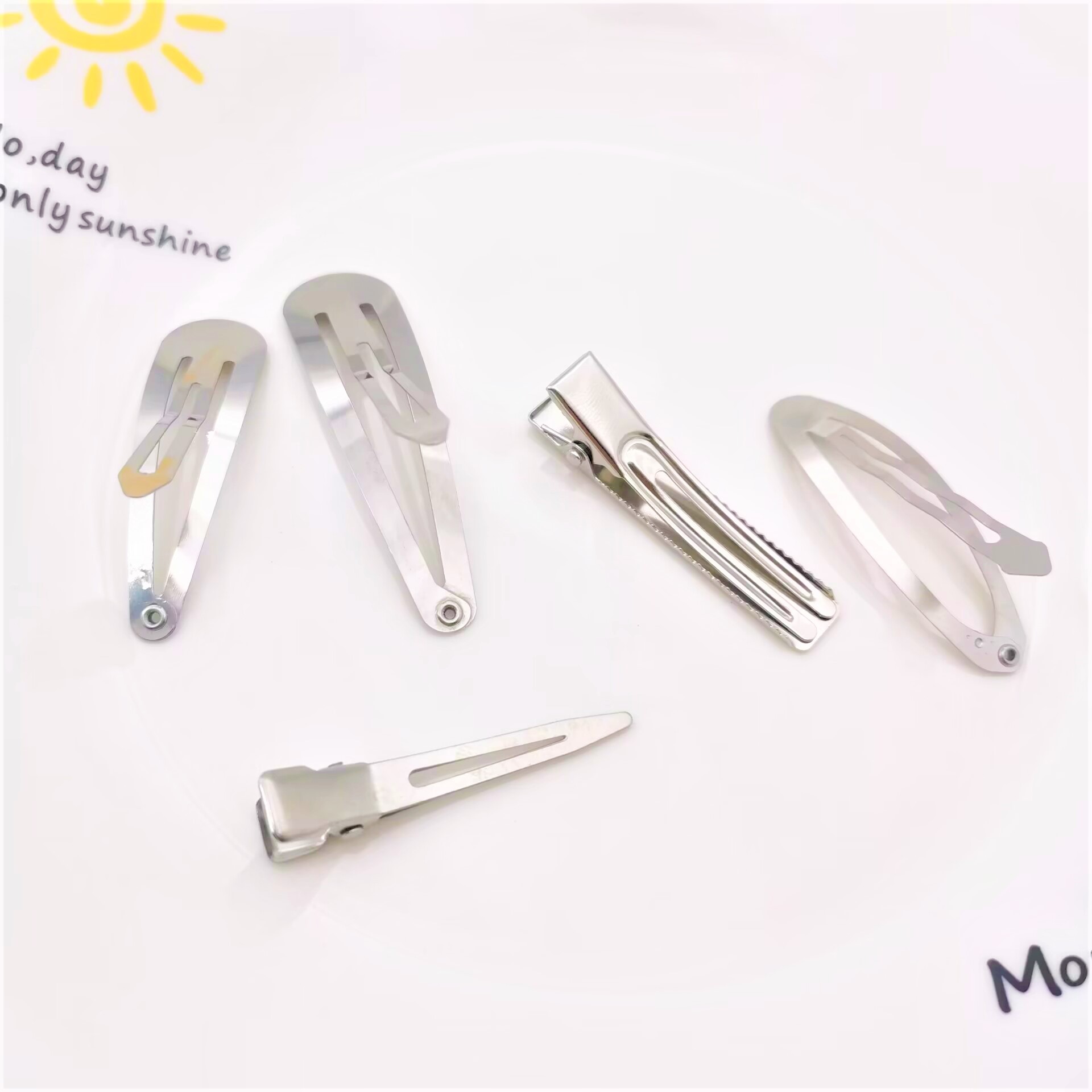Factory direct wholesale 304 stainless steel square clip BB clip can be washed without rust DIY hair clip accessories