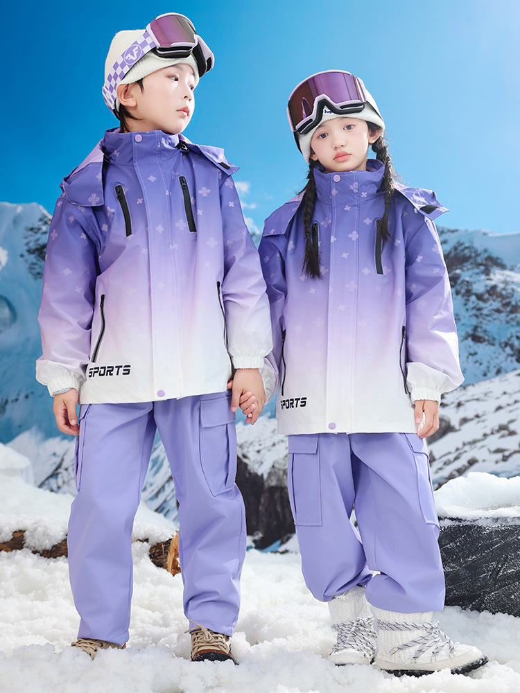 New Children's Ski Clothing for Boys and Girls, Thickened and Warm Dupont Three-Proof Jacket, Primary School Uniform