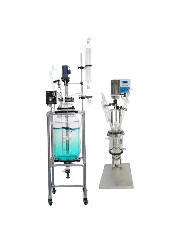 Double-Layer Glass Reactor Laboratory Jacketed Synthesis Reactor Electric Heating High Temperature Resistance Negative Pressure Distillation Stirring