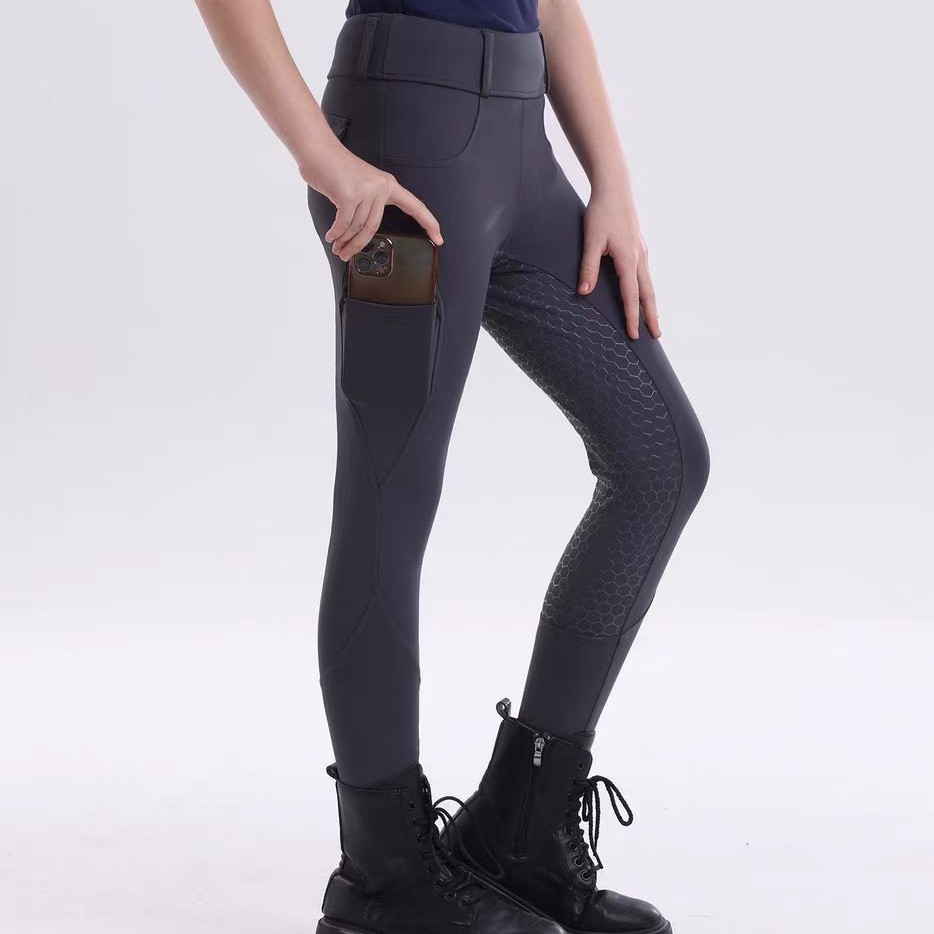 High-Waisted Slimming All-Season Quick-Drying Breeches, Wear-Resistant, Non-Slip, Breathable, Stretchy Equestrian Pants for Men, Women, and Children for Riding