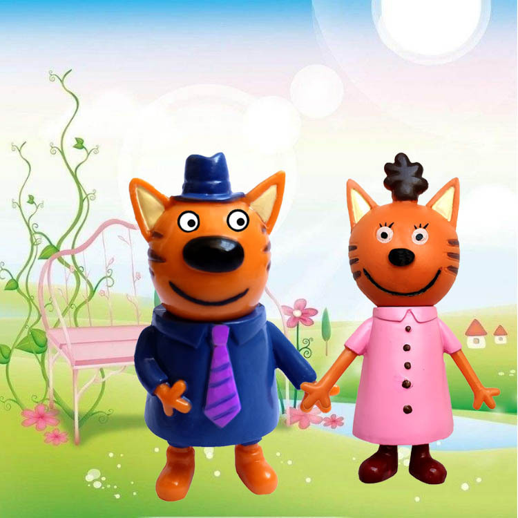 Cross-border Russian hand-made 3 kittens cake decoration birthday baking ornaments toy doll doll model