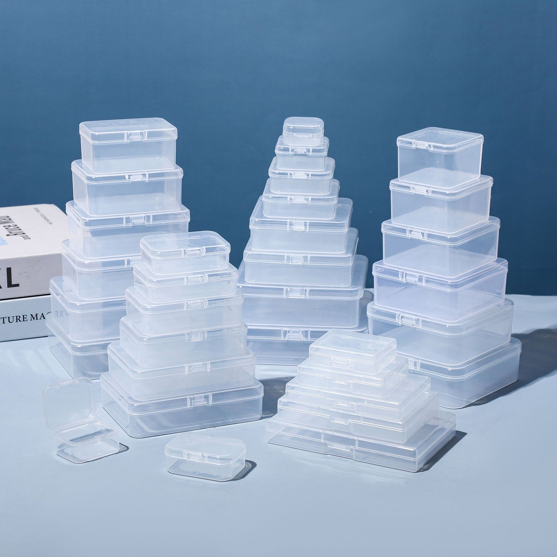 Square Transparent Plastic Small Square Box Earplug Box Jewelry Storage Box Spare Parts Box Jewelry Bead Box Fishing Gear Box