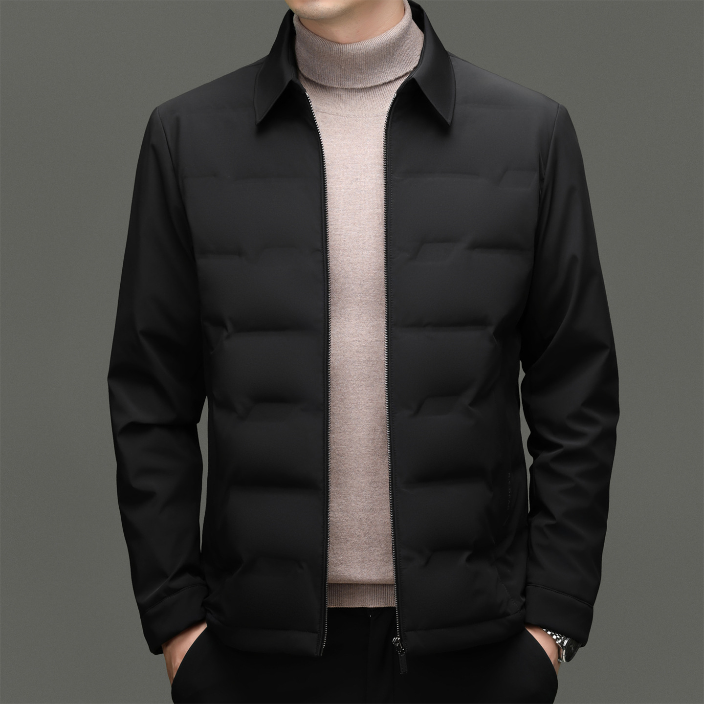 [New National Standard] 2025 Winter New Dad Wear 90 Velvet down Jacket Casual Business Cardigan for Middle-Aged and Elderly Men