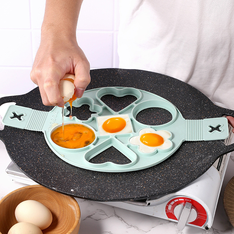 Egg Frying Pan Multi-Purpose Silicone Mold Seven-Hole Pancake Maker Household Kitchen DIY Tool Multi-Functional Cake Baking Mold