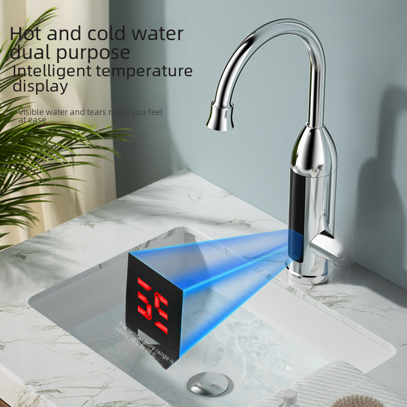 Instant heating household electric faucet wholesale small kitchen treasure bathroom hot and cold dual-use stainless steel electric faucet
