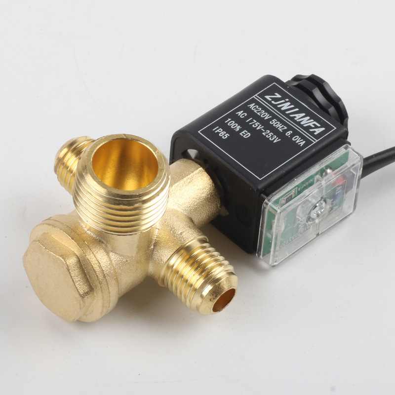 Silent oil-free air compressor accessories one-way valve check valve spool 220V solenoid valve power off bleed exhaust valve