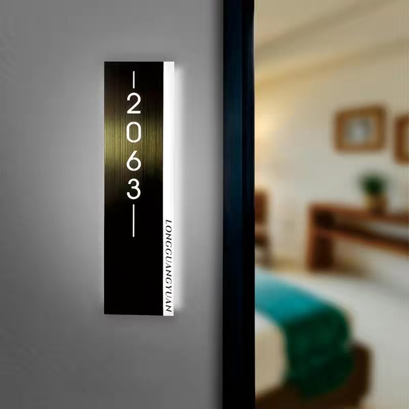 Hotel Smart Door Sign Door Display Hotel Club Apartment Electronic Room Number Touch Doorbell Hotel Luminous Door Sign Manufacturer