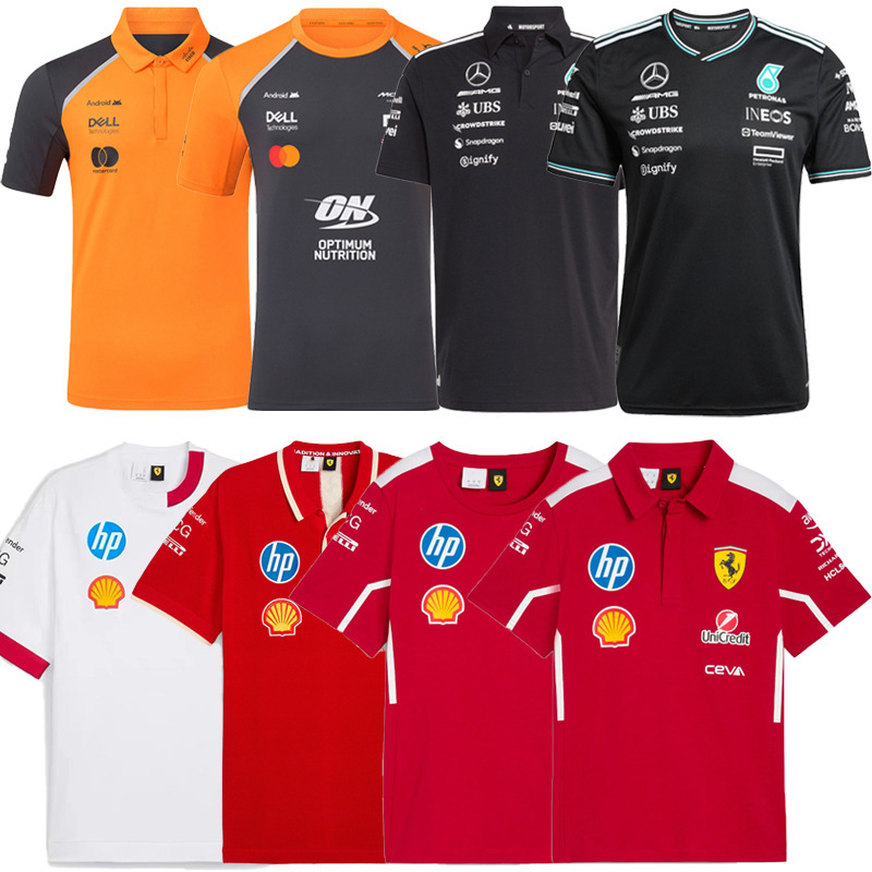 Кросс-бордерная одежда для внедорожных гонок 2025 Новая модная футболка поло с коротким рукавом Удобная и стильная Европейский и американский размер Свободный крой