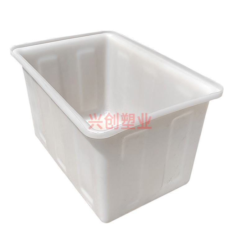 Thick beef tendon water tank food grade PE plastic rectangular box aquaculture large fish selling basin cooked plastic box