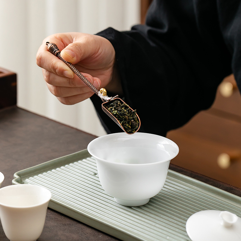 Alloy Teaspoon Tea Scoop Tea Shovel Measuring Spoon Household Tea Picker Tea Spoon Kung Fu Tea Set Accessories Tea Tool
