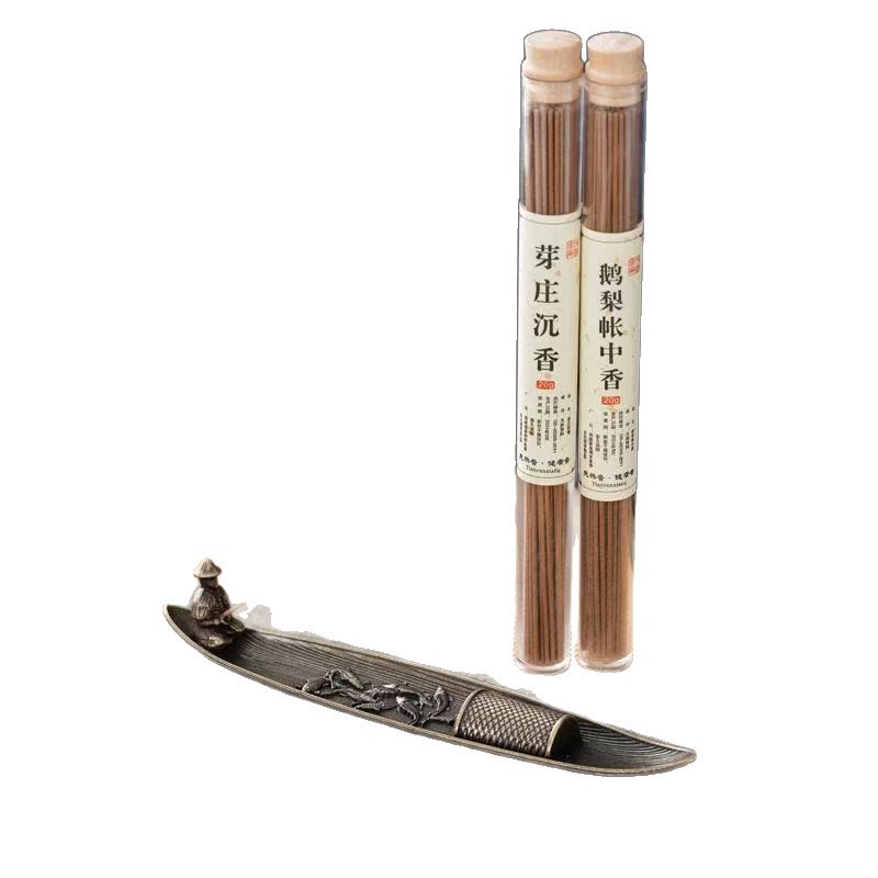 Fishing Line Incense Holder with Multiple Fish and Boat Incense Holders, Chinese-Style Creative Home Indoor Incense Burner, Laoshan Sandalwood Agarwood Incense Holder