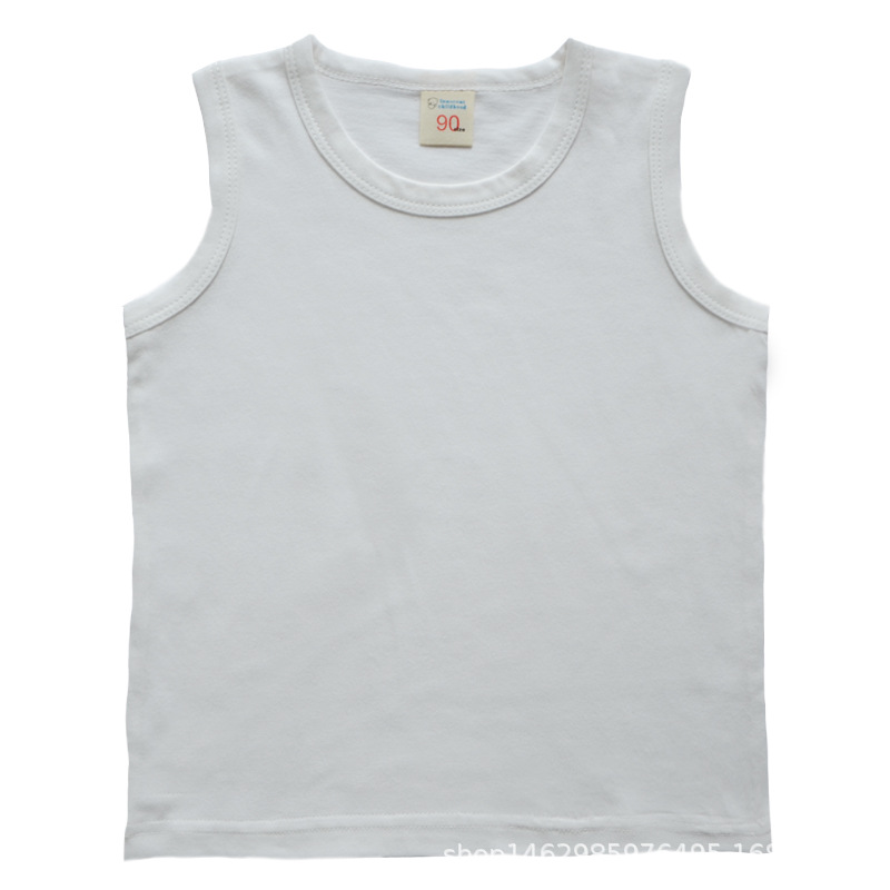 80-160 middle and big children boys and girls Summer new AliExpress children vest T-shirt multi-color solid color cotton T-shirt