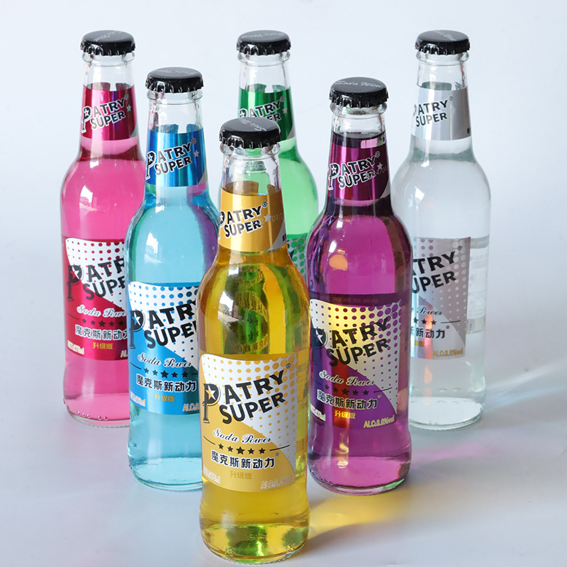 Power Soda Wine Manufacturer Whole Box Wholesale Suitable for Nightclub Bar Tavern Ktv Clear Bar 6 Flavors
