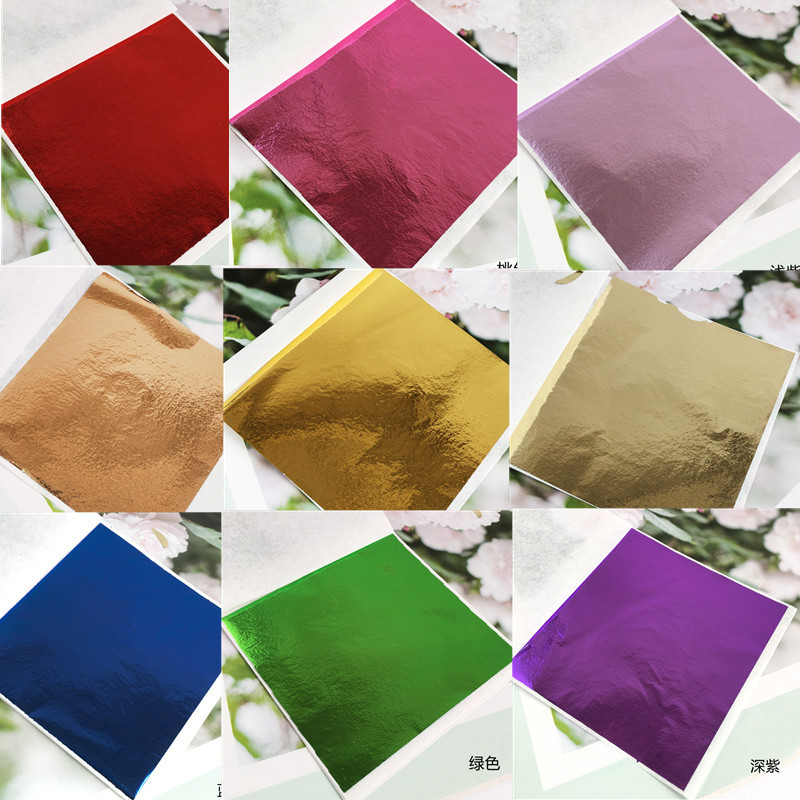 Имитированная золотая фольга цветная фольга металлическая цветная бумага запечатывающий материал DIY кристаллический эпоксидный блестящий наполнитель 8см ногтевая фольга