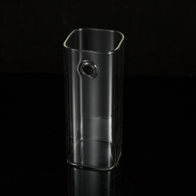 Creative Wall-Mounted Hydroponic Pothos Vase Square Cylindrical Transparent Glass Modern Simple Wall-Mounted Glass Flower Pot