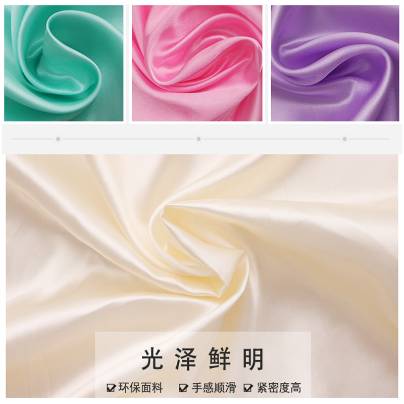 Satin Lining Fabric Solid Color Red Fabric Thickened Hanfu Dress Decorative Lining Silk Lining Fabric