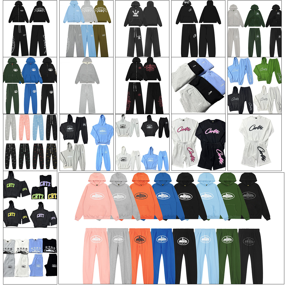 Кросс-бодерный высококачественный флис Corteiz Alcatraz Island с капюшоном, спортивный комплект для пар, простой универсальный стиль