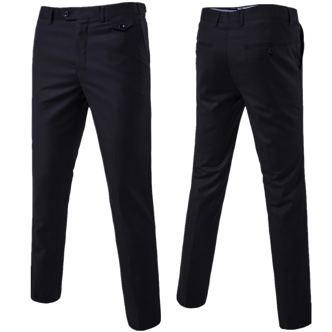 Cross-Border Export Men's Slim-Fit Black Dress Pants for Work Business Casual Formal Pants Men