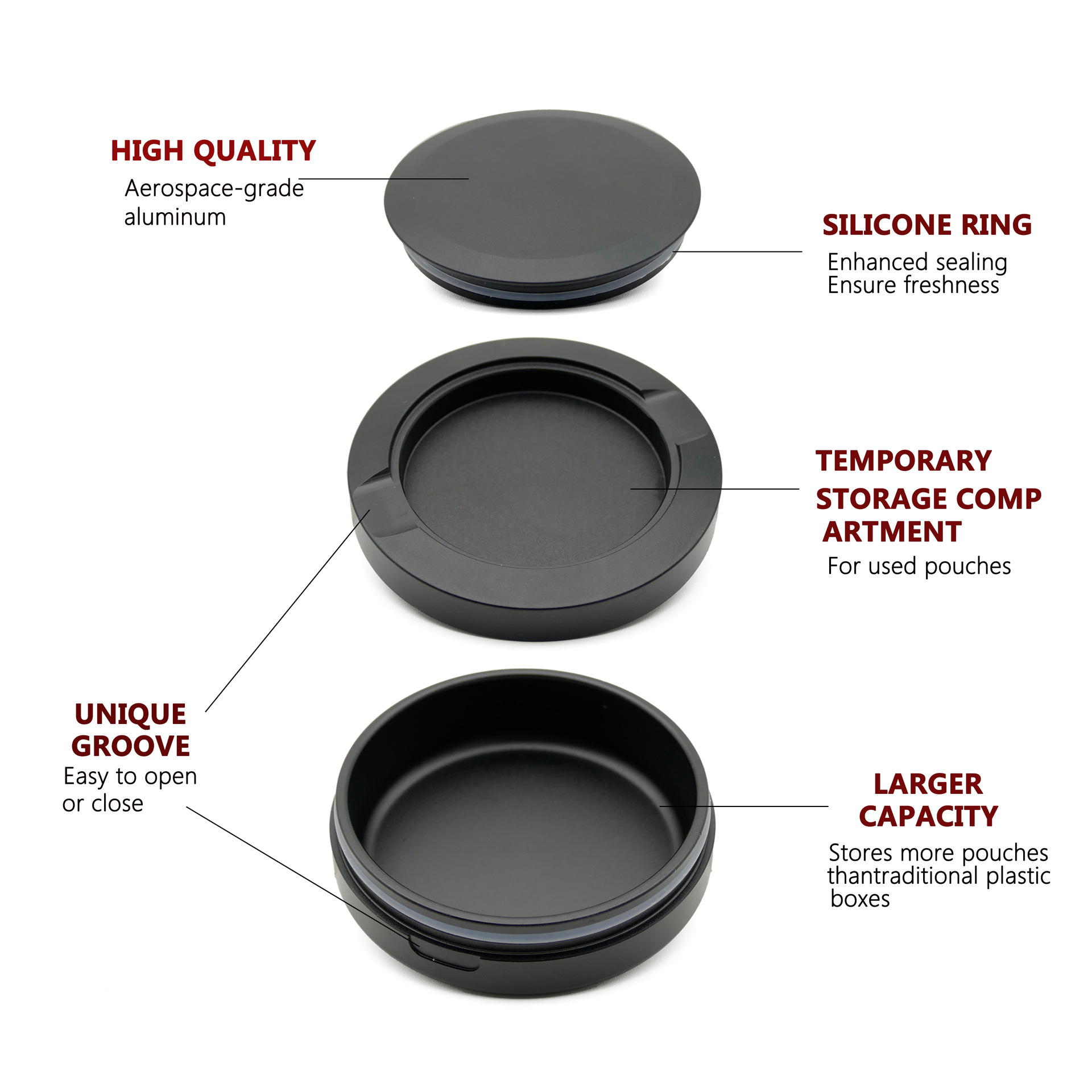 Source Factory Direct Sales High-Strength Cnc Aluminum Alloy Mouthpiece Cigarette Box Three-Layer Design Supports Wholesale Logo