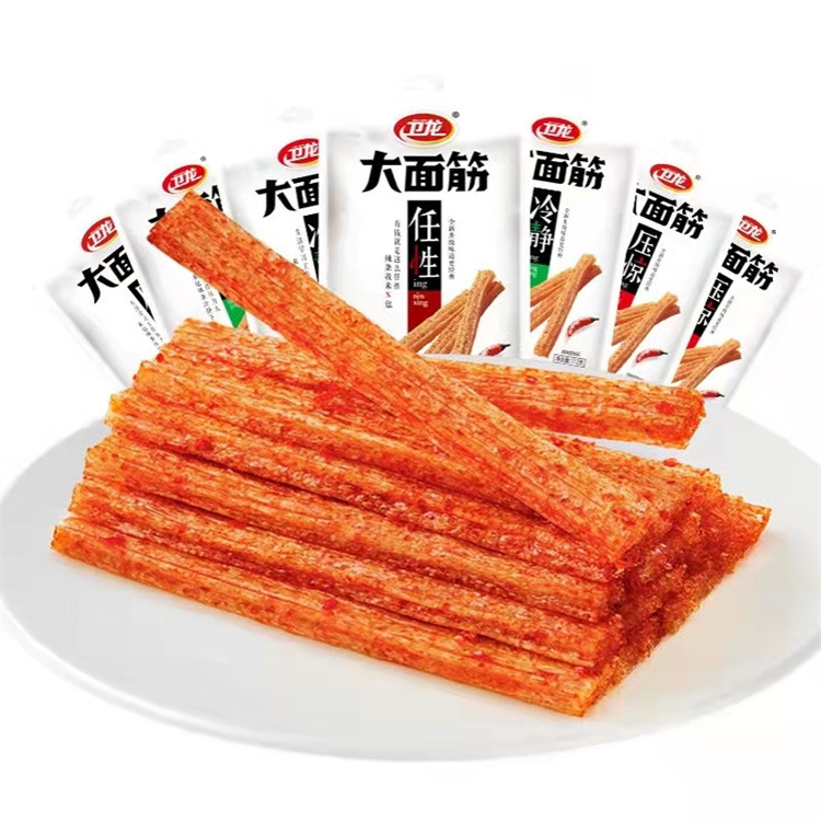 Weilong spicy strip large gluten 65g bag Spicy Spicy Net red casual snack office greedy dormitory sharing