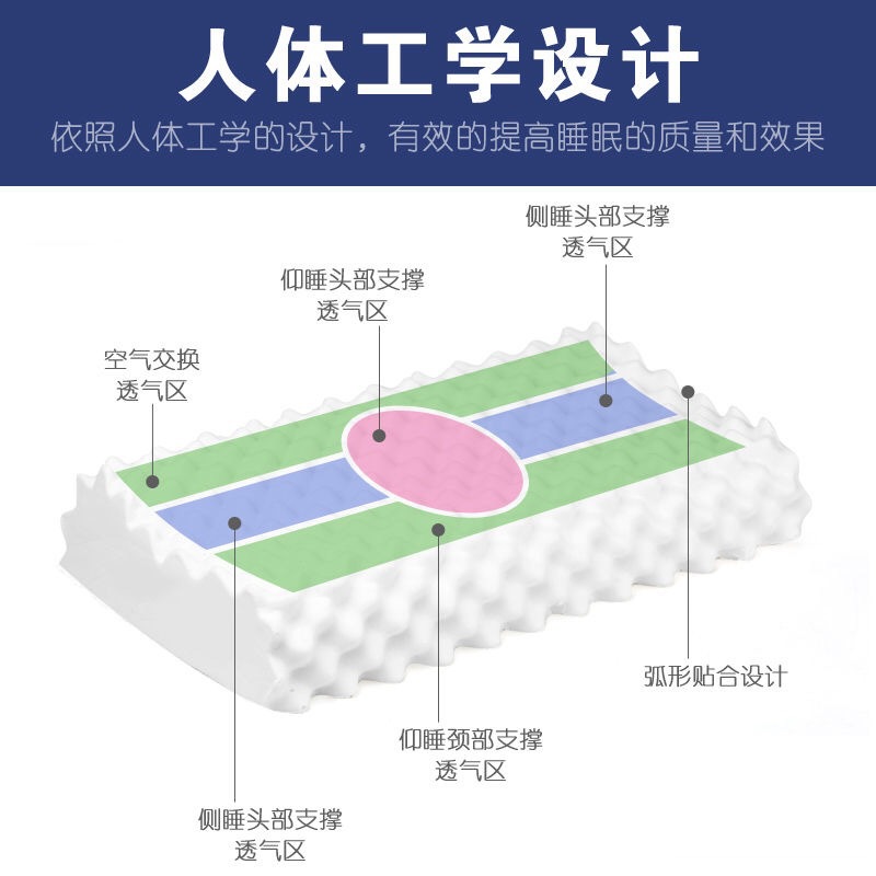 Thailand Latex Pillow Household Natural Latex Pillow Adult Latex Cervical Pillow Latex Pillow Gift Wholesale