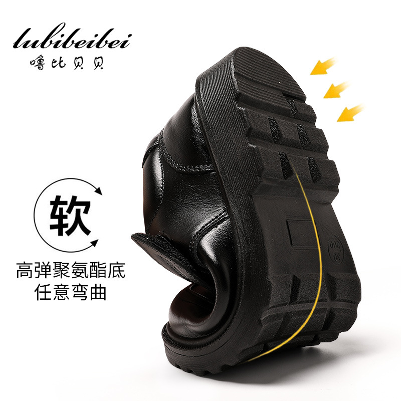 Boys Black Leather Shoes Summer New Cowhide British Style Soft-soled Children's New Leather Shoes