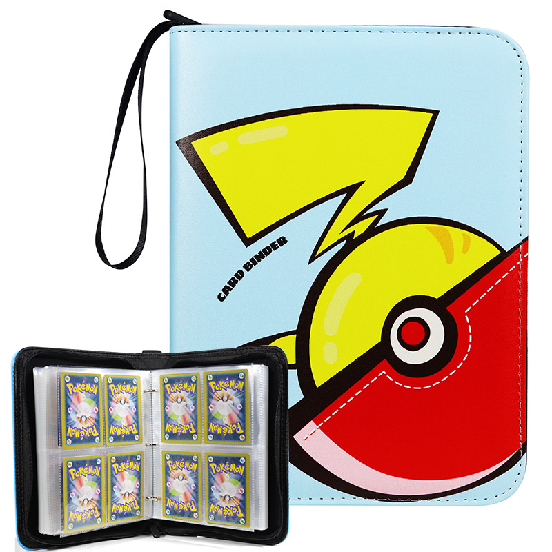 Amazon Explosive Pokémon Card Book Bag Game Card Bag Storage Book Pokémon PU Zipper Loose-leaf Book