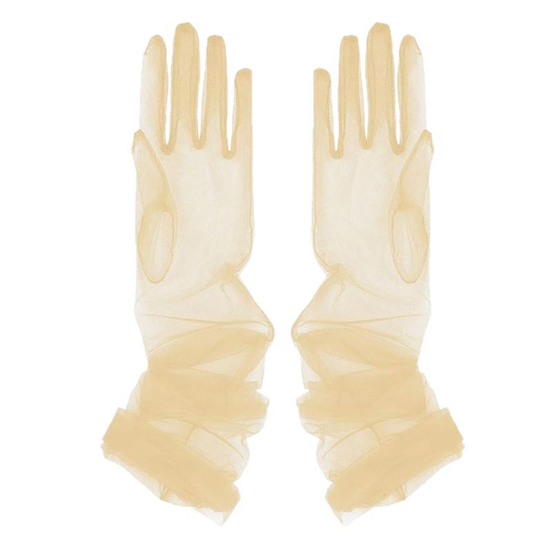 Cross-border Wholesale Bride Wedding Gloves Mesh Gloves Camellia Opera Halloween Black Sleeve Opera Party Long