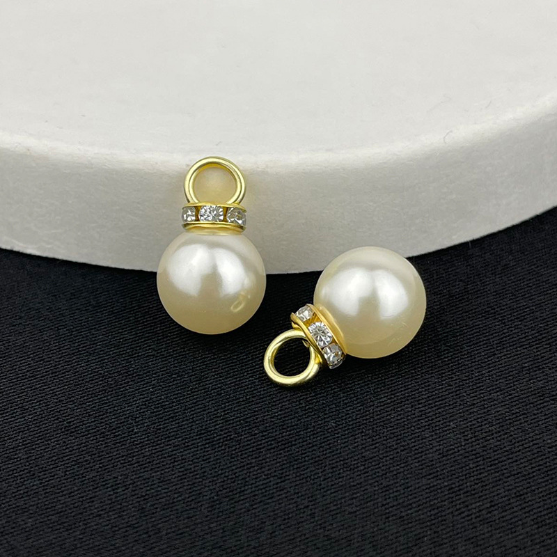Factory Wholesale Abs High-Gloss Pearl Pendant Wedding Gift Bag Imitation Pearl Pendant Clothing Accessories Decorative Zipper Puller