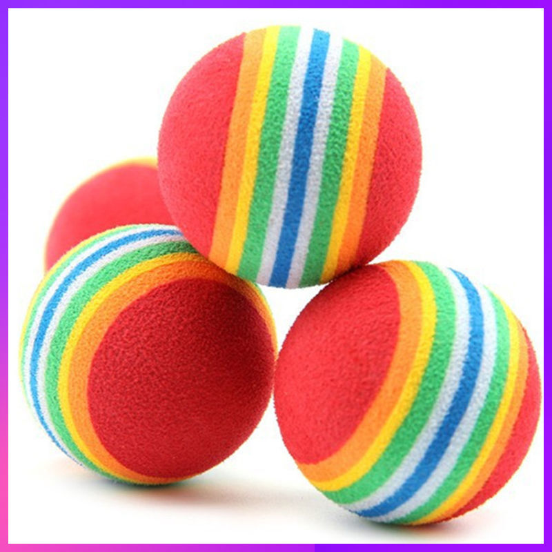 Eva Rainbow Ball Toy Cat Dog Pet Chewing Ball Small Ball Funny Cat Ball Puppy Colorful Ball Toy Ball