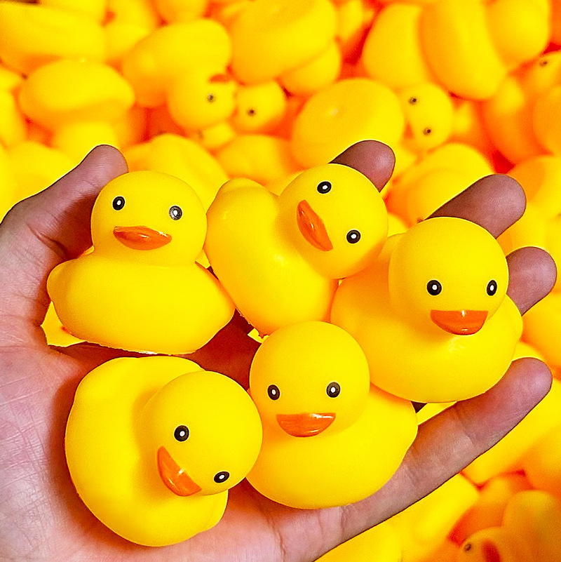 No.8 Duck Toy Hand Lemon Tea Milk Tea Yellow Duck Color Star Duck Transparent Sequin Duck Cross-border Wholesale