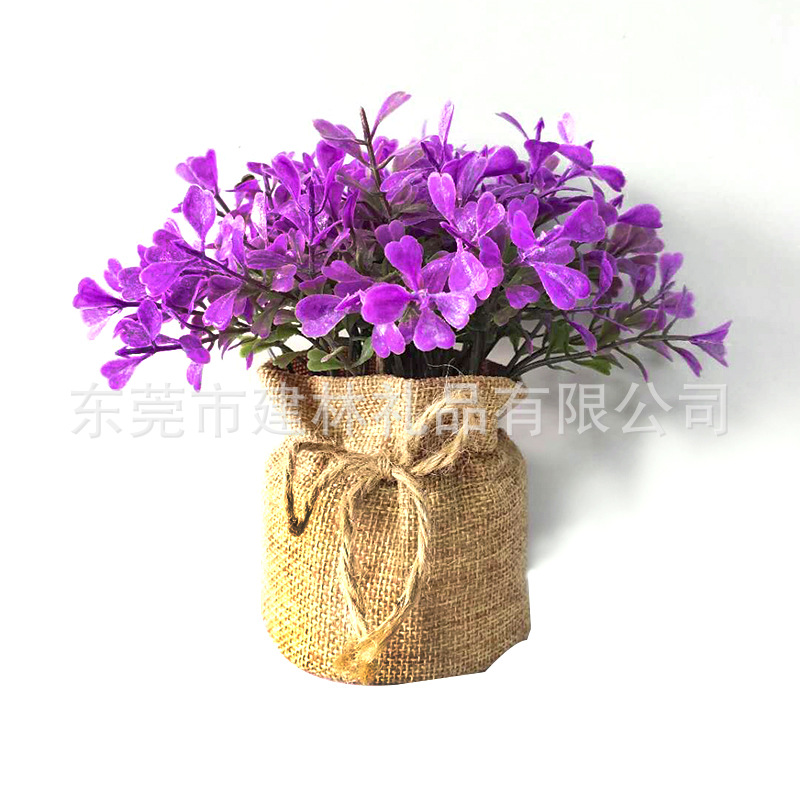 Factory customized plastic flower PE material fleshy simulation bonsai bag flower sack decoration cross-border simulation flower