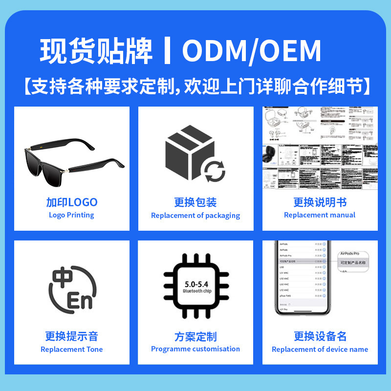 New High-Quality Ai Translation Smart Glasses, Music Calls, Noise Reduction, Meeting Records, Ultra-Long Battery Life Bluetooth Glasses