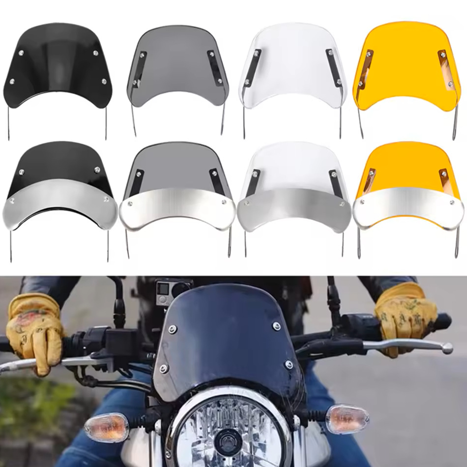 Мотоциклетное ветровое стекло, ретро, модифицированное, переднее ветровое стекло для электрических транспортных средств, защитная панель