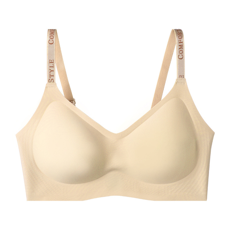 Orange Wooden Underwear Women's Anti-gravity Soft Support Fashion Letters Gather No Steel Ring Comfortable No-trace Underwear