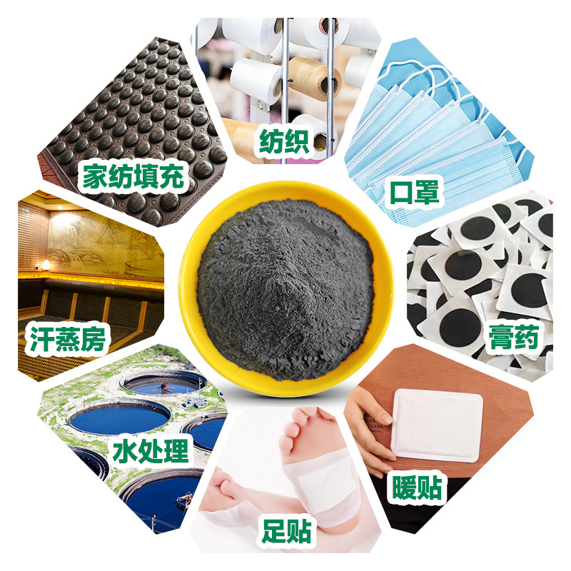 White 4000 Mesh Tourmaline Powder, Textile Paint Heating Patch, Hot Compress Pack, Black Tourmaline Powder for Mud Moxibustion