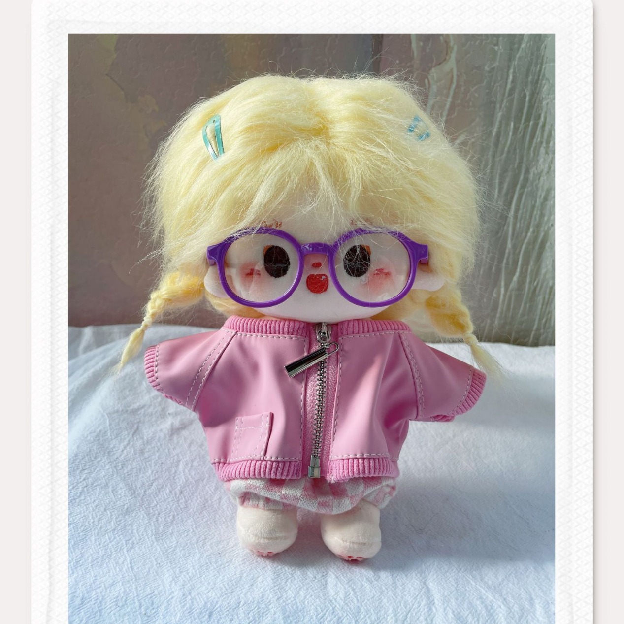 20cm Cotton Doll Transparent Glasses Bjd Plastic Small Glasses Cloth Doll Small Toy Small Cloth Bly Doll Glasses