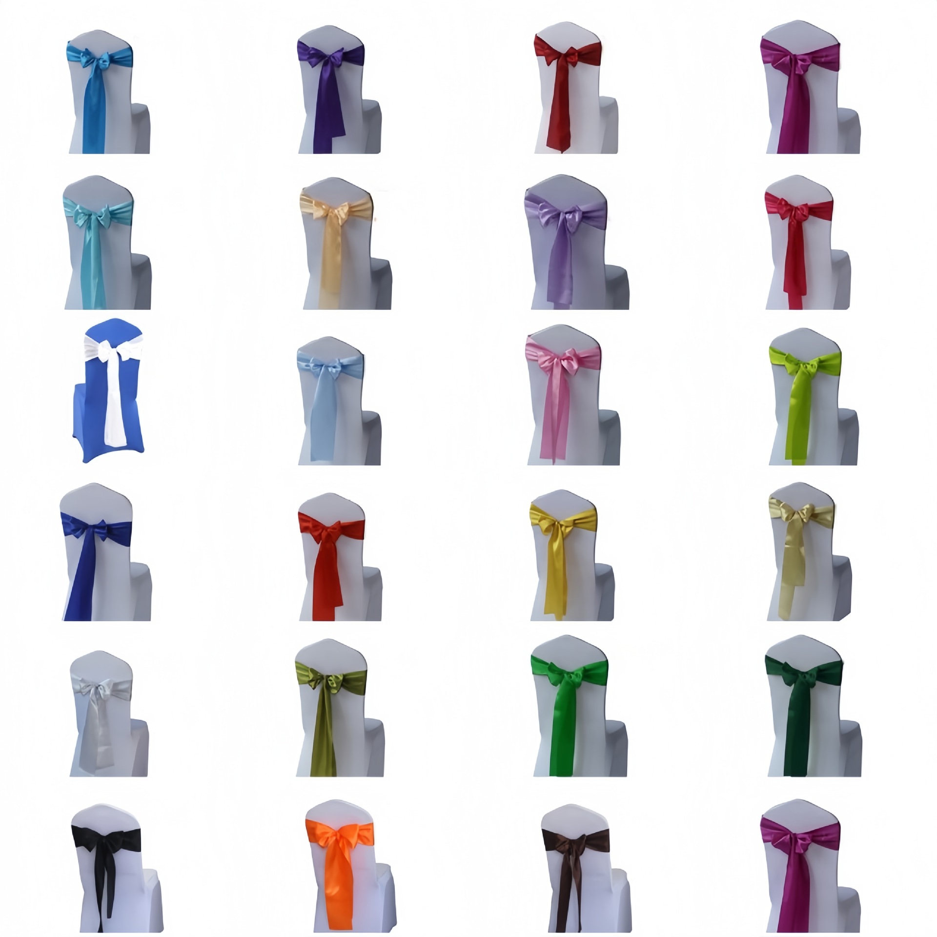 Cross-border eager chair back ribbon bow wedding banquet chair back decoration bow satin 14*260cm