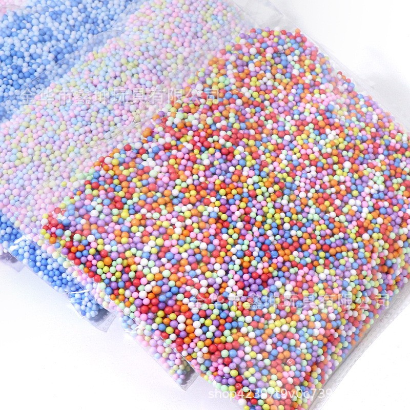 0.3g Bag of Foam Granules Macaron Colorful White DIY Material Foam Beads Gift Filling