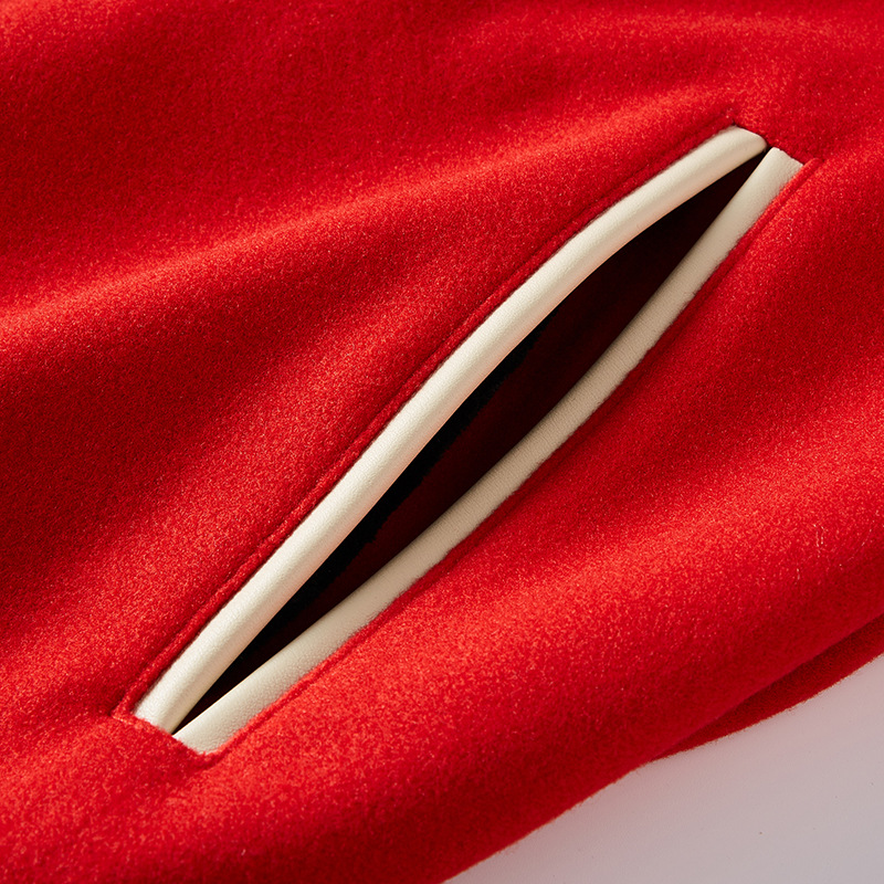 Color Block Baseball Uniform Custom Work Clothes 2025 Autumn and Winter Heavy Industry Embroider Pu Leather Cross-Border Single-Breasted Loose Jacket