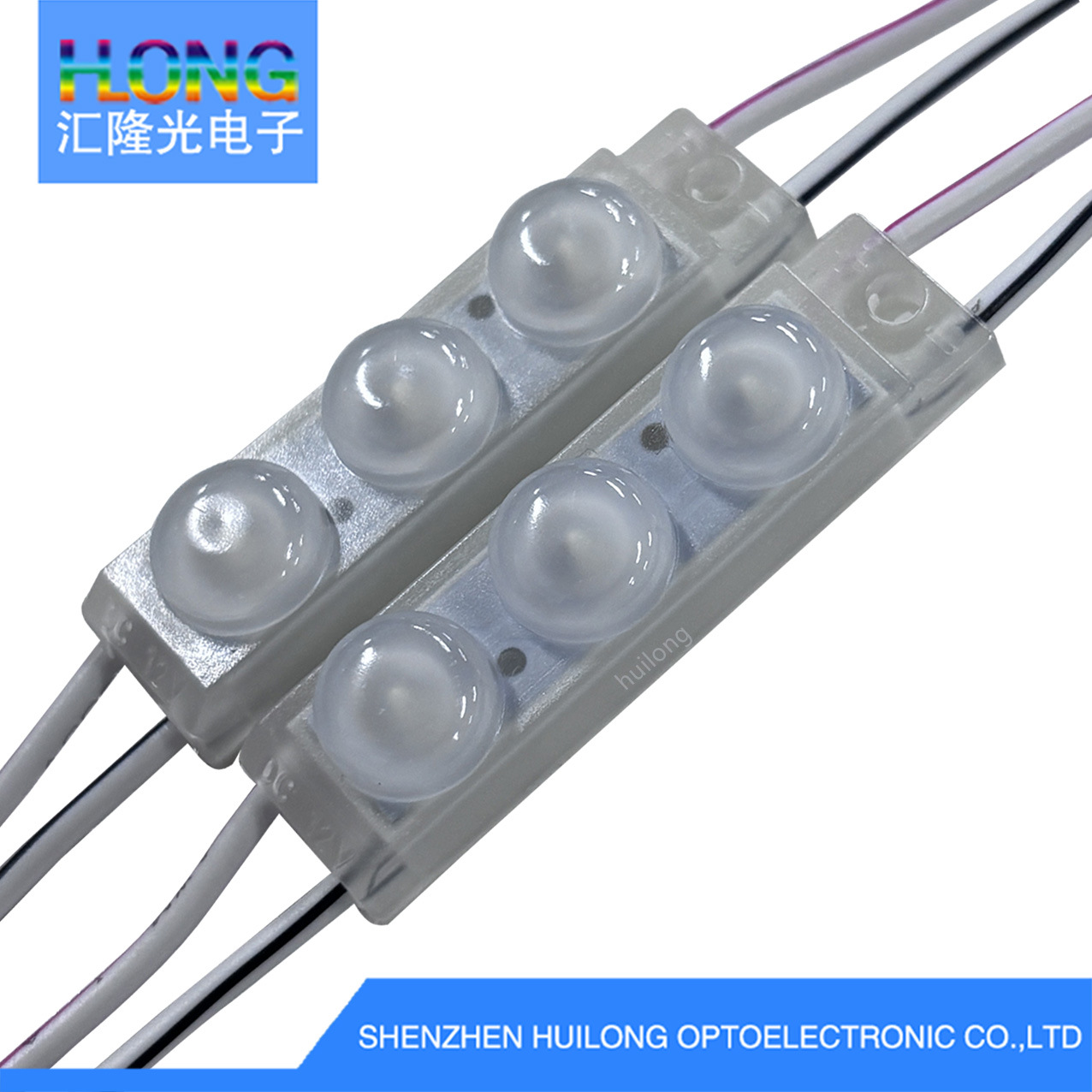 High-Brightness 1W Small Three-Lamp Led Module, Injection-Molded Waterproof 12V Light Source, Luminous Character Mini Lamp Module, Factory Direct Supply