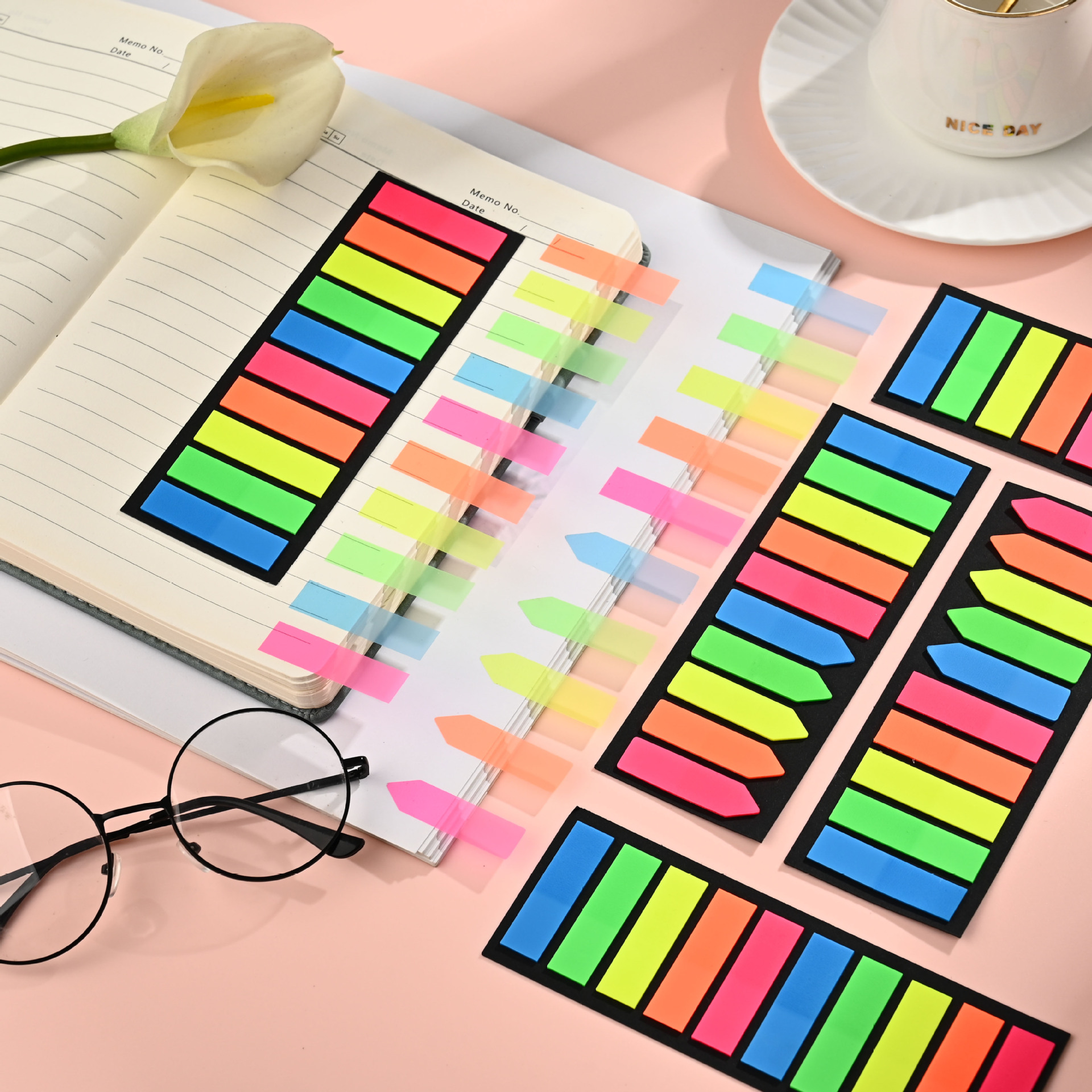 Пет наклейка для индекса флуоресцентного цвета прозрачная небольшая наклейка оптом