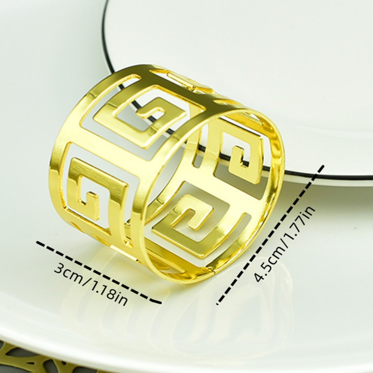 Home Hotel Table Decorations Wholesale and Retail Boutique Gold Napkin Rings Holiday Napkin Buckles