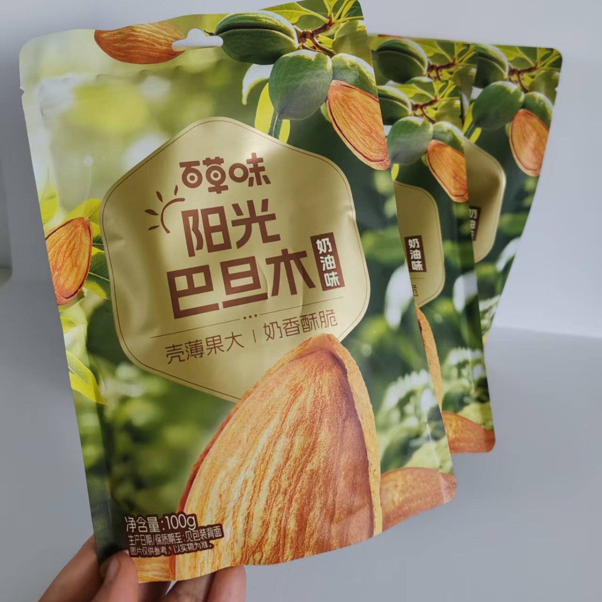 Baicao Flavored Almonds 100g Box Size 60 Nuts Dried Fruit Snacks Almonds Wholesale Snacks