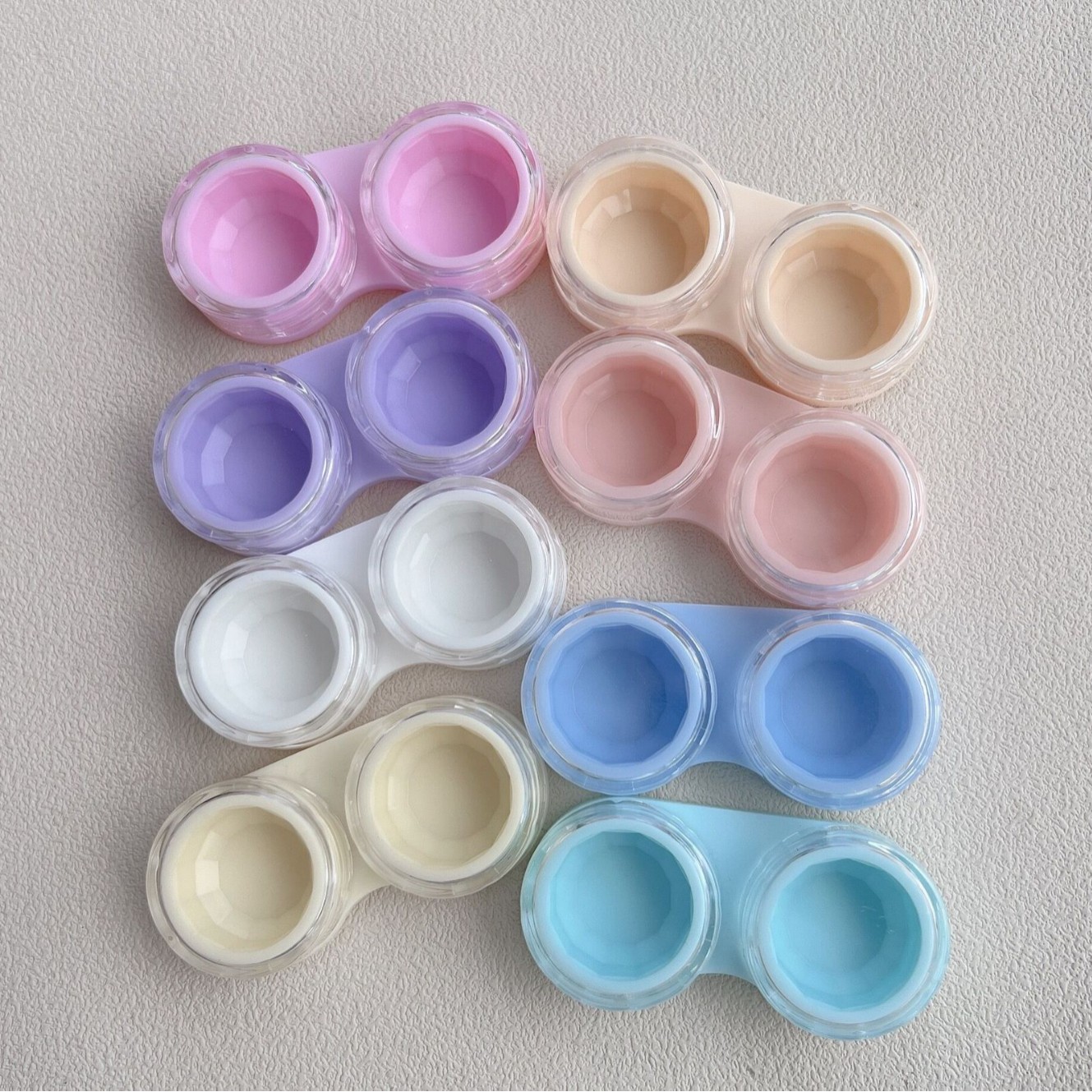 Contact Lens Case, Portable, Simple and Transparent Double Box, Candy Color, Diy, High-End Travel